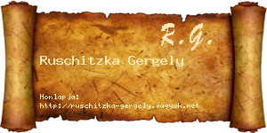 Ruschitzka Gergely névjegykártya